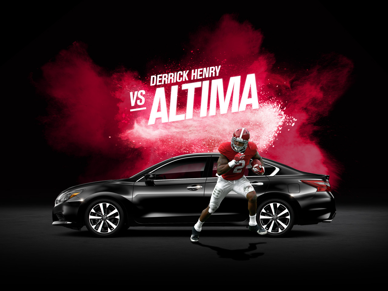 2015 Heisman Trophy winner Derrick Henry and the 2018 Nissan Altima 2.5 S