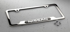 Nissan Chrome License Plate Frame and Valve Stem Caps Package Nissan Chrome License Plate Frame and Valve Stem Caps Package