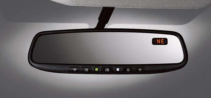Auto-dimming Rearview Mirror with HomeLink® and Compass Auto-dimming Rearview Mirror with HomeLink® and Compass